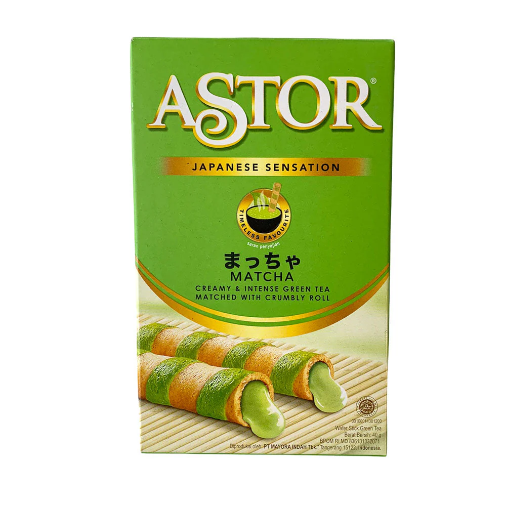 Astor Wafer Sticks Matcha Green Tea Box - 36x40g