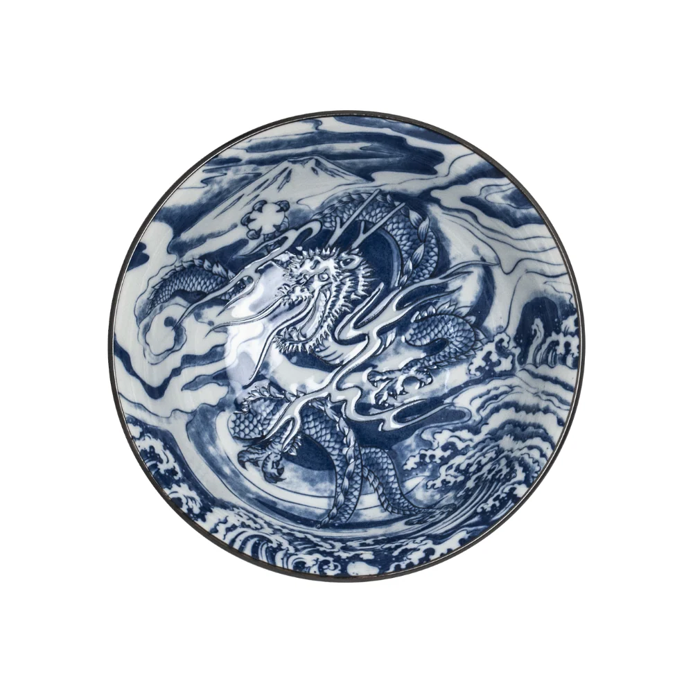 Blue Dragon Japanese Bowl - Ø19.2cm - Image 2