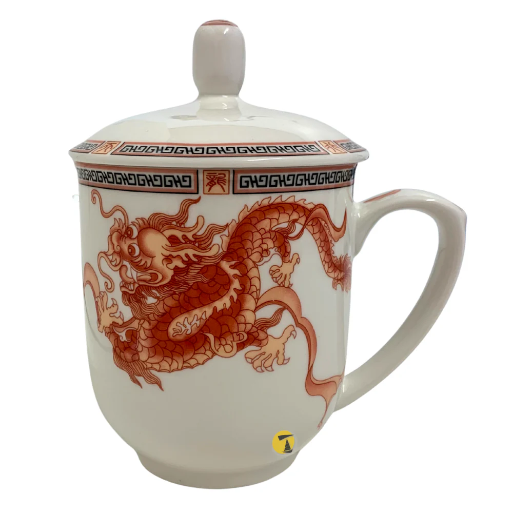 Cameo China Dragon Design Mug with Lid