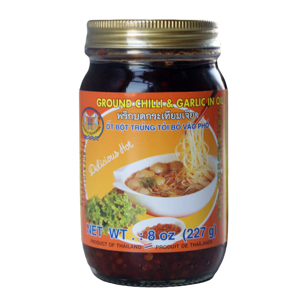 Double Seahorse Ground Chilli & Garlic Oil - 227g