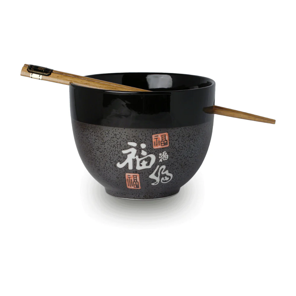 Fu' Character Soba Bowl with Chopsticks