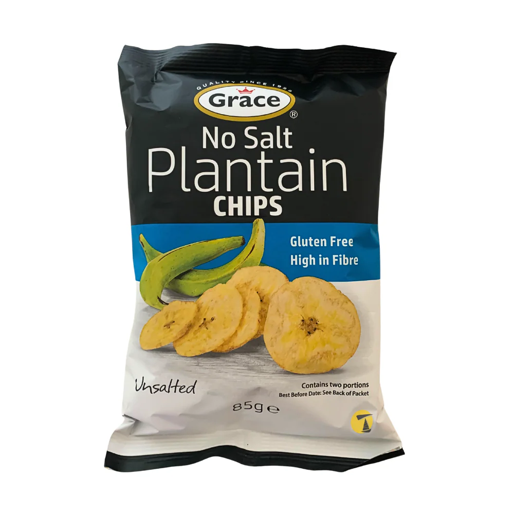 Grace No Salt Plantain Chips - 85g