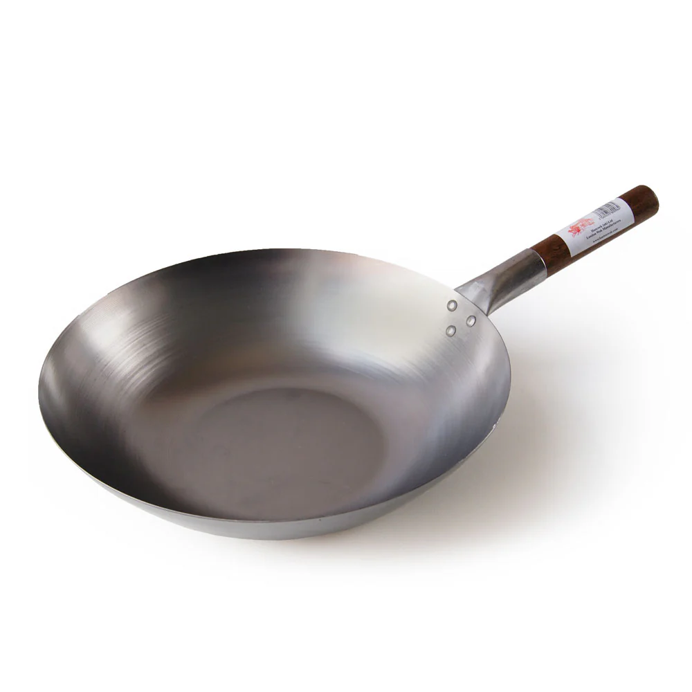 Hancock 14" (36cm) Commercial Quality Carbon Steel Flat Base Wok