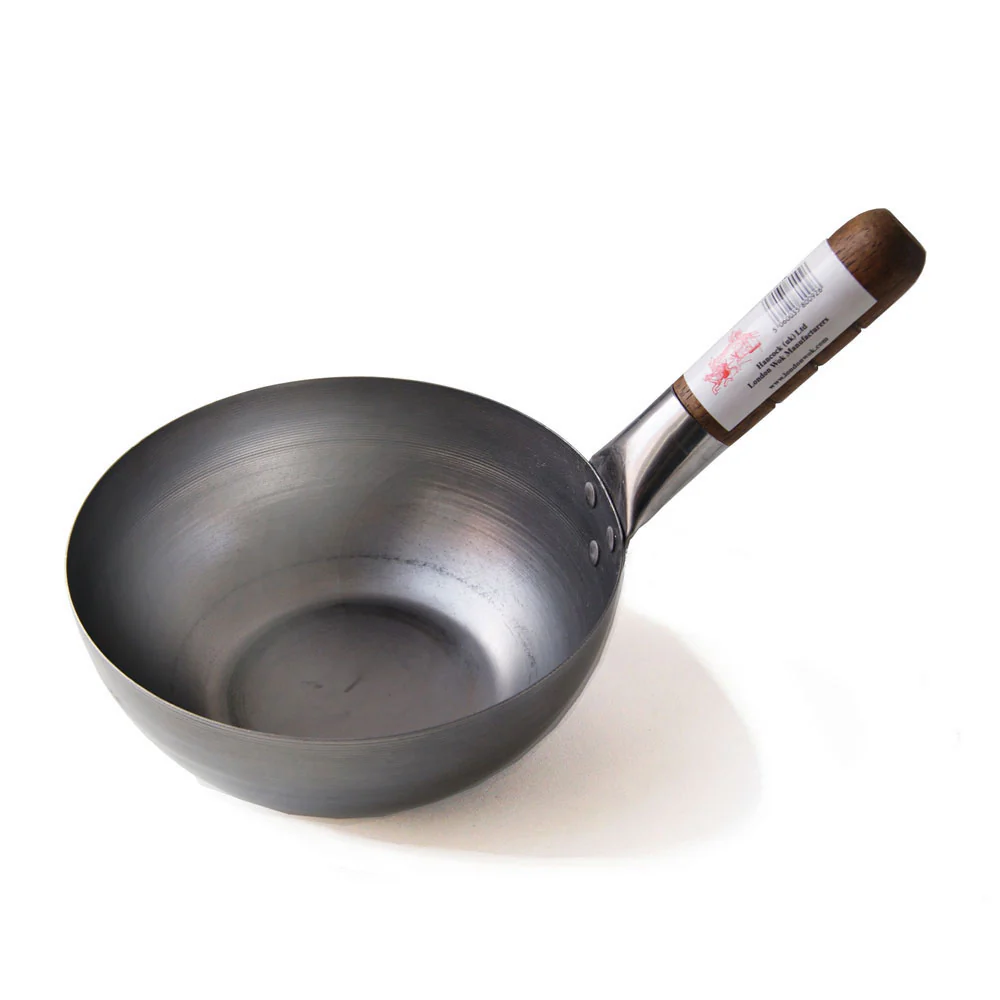 Hancock 8" (20cm) Commercial Quality Carbon Steel Flat Based Wok