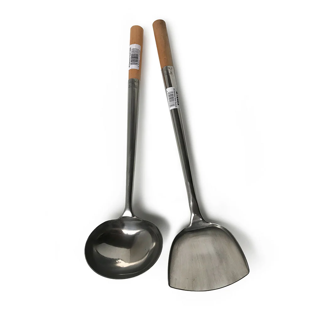 Hancock London Wok Stainless Steel Large Spatula & Ladle Set