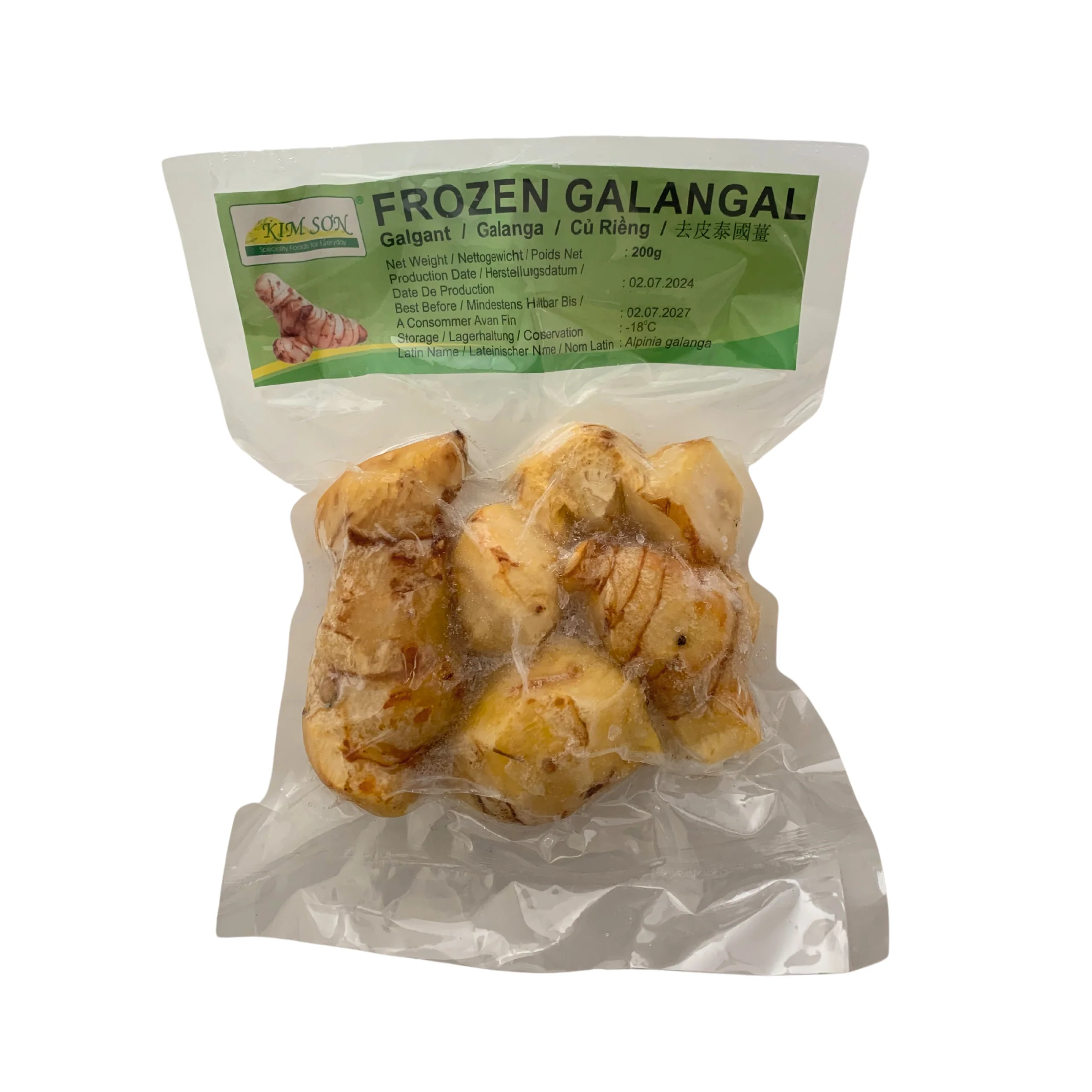 Kim Son Peeled Whole Galangal - 200g [FROZEN]