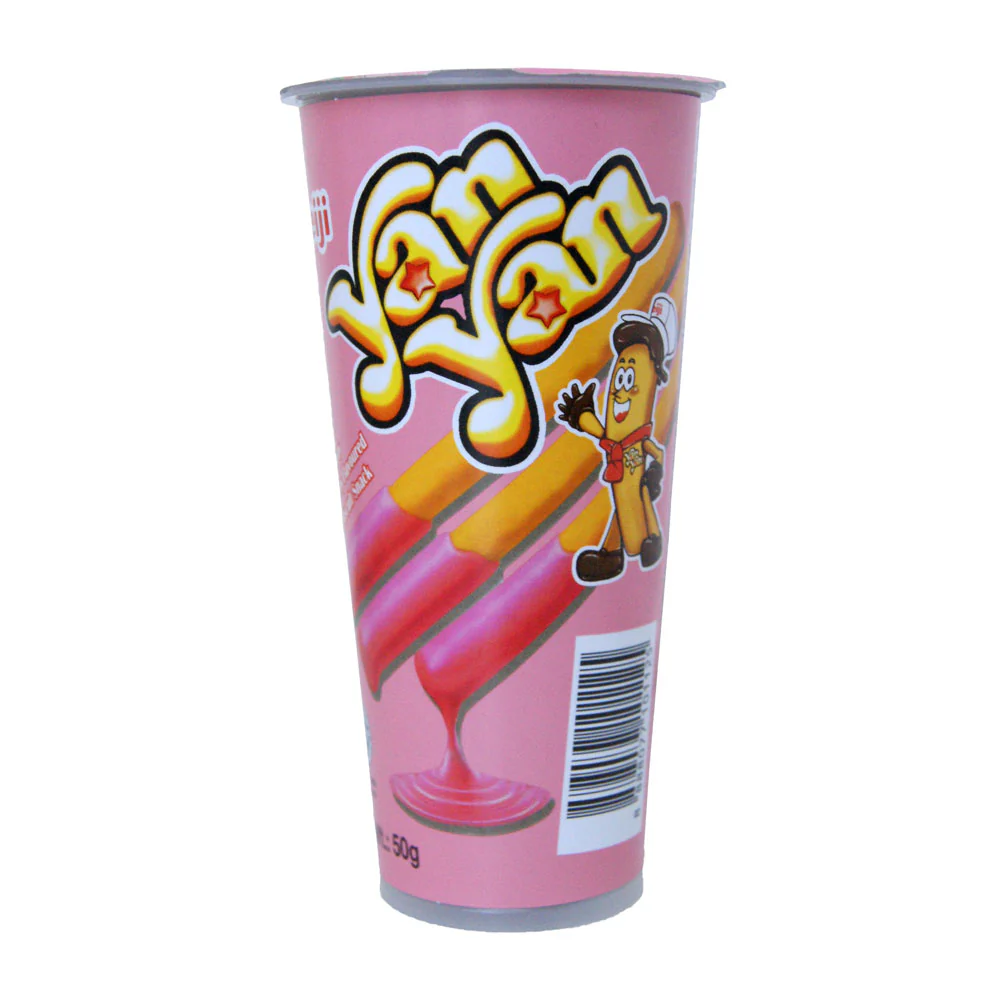 Meiji Yan Yan Creamy Strawberry Flavoured Dip Biscuit Snack - 50g