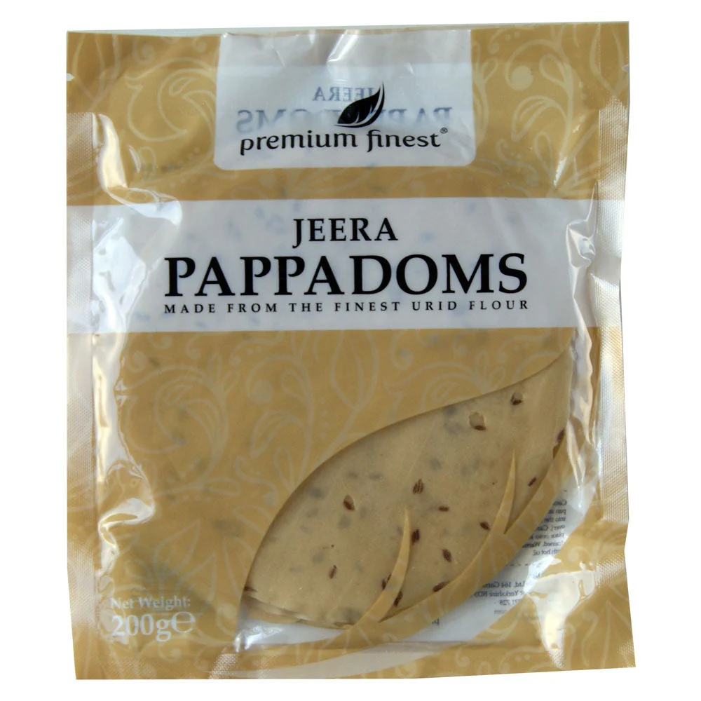 Premium Finest Jeera Pappadoms - 200g