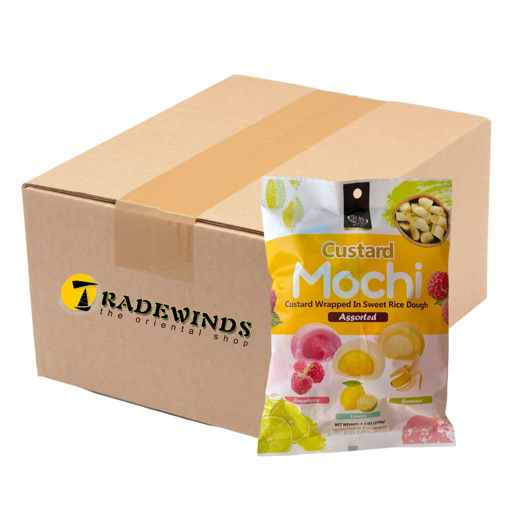 Royal Family Assorted Custard Mochi (Raspberry, Lemon & Banana) - 12x230g