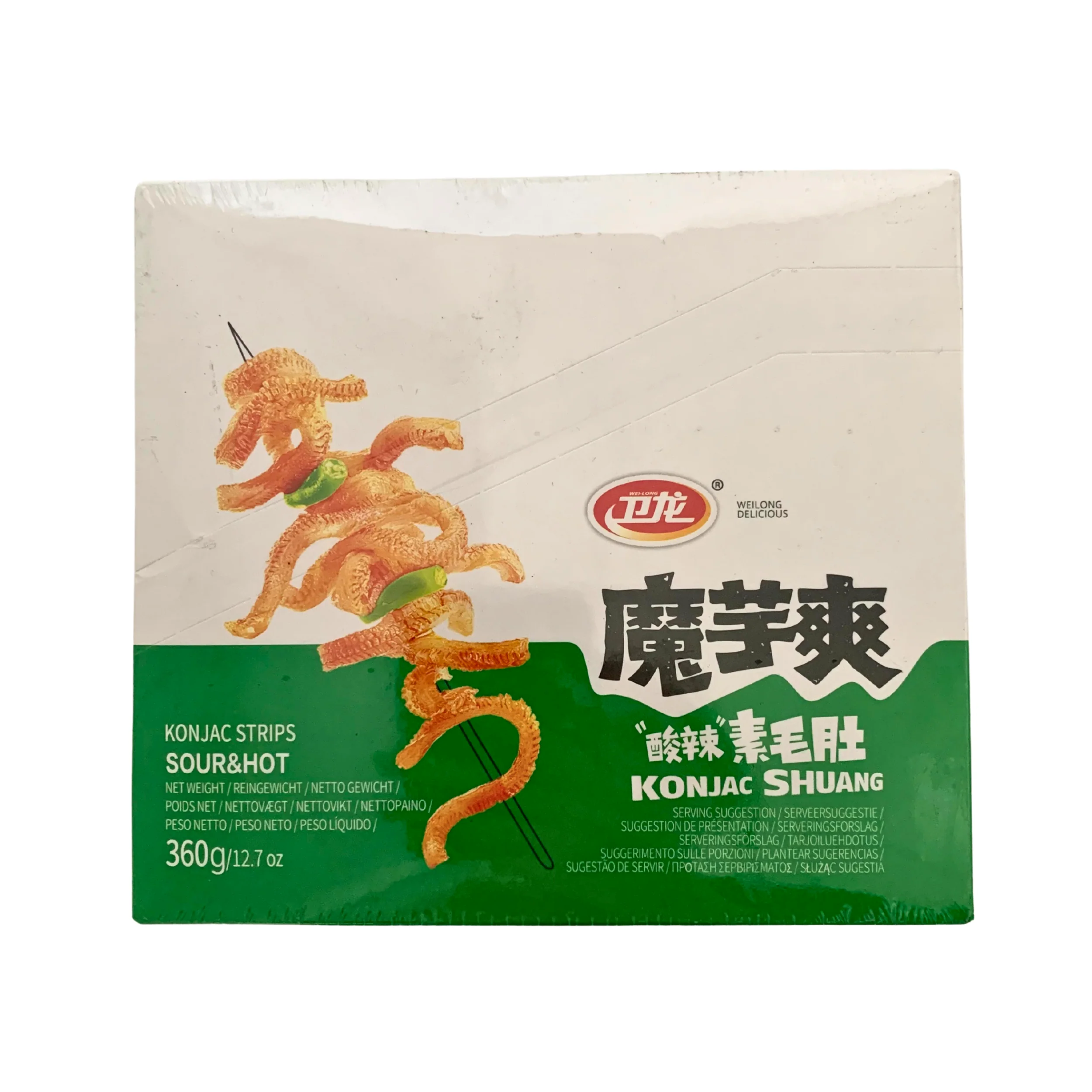 Weilong Konjac Strips - Hot & Sour Flavour - 20x18g